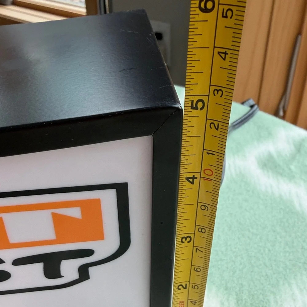 Retro Rocket Scientist Lighted Box Lamp - White and Orange with black body